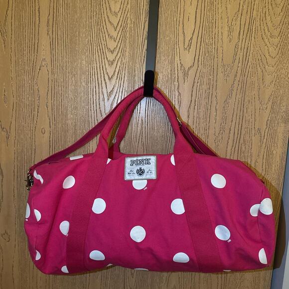 PINK Polkadot Duffel Bag - Picture 1 of 7